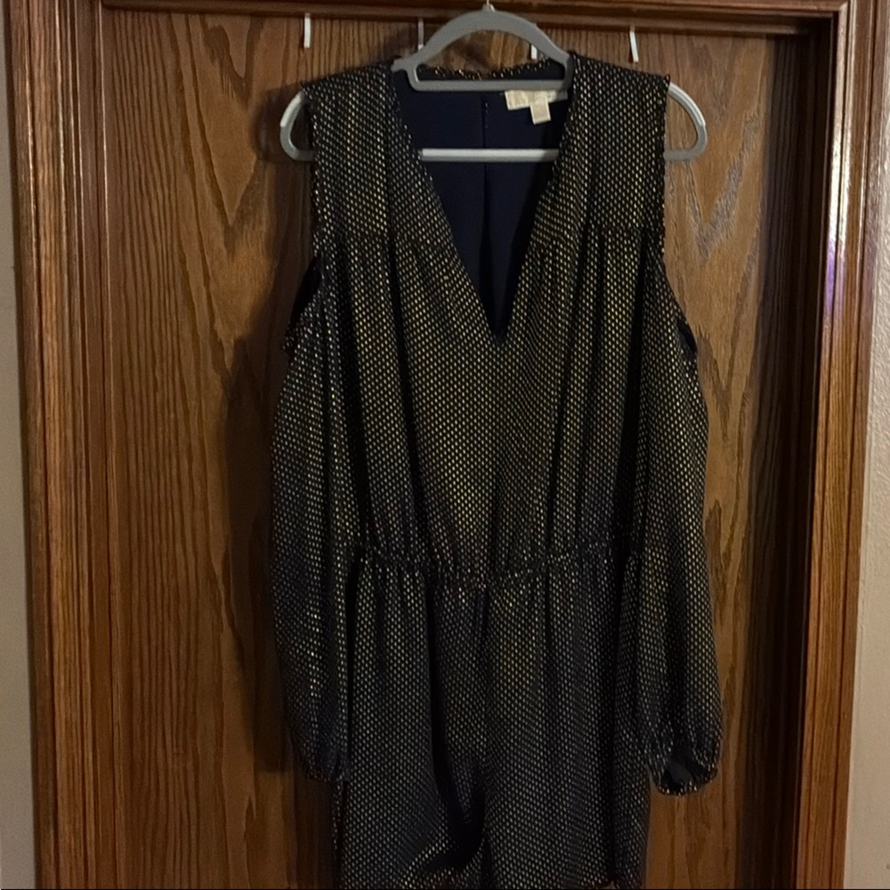 Michael Kors Navy and Gold Dress